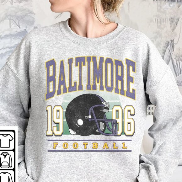 1996 Baltimore Ravens football Sweatshirt, Baltimore Ravens Football Shirts Tee - Picture 1 of 2